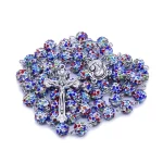 Factory Wholesale Religious Jewelry of Catholic Rosary Necklace by Pink Acrylic Heart Shape Beads Rosary - Image 4
