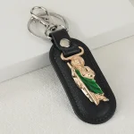 Catholic Leather Keychain with Metal Pendant Saint Christopher Cartoon Doll Keychain Metal Jewelry Pendant and Car Bag Pendant - Image 6
