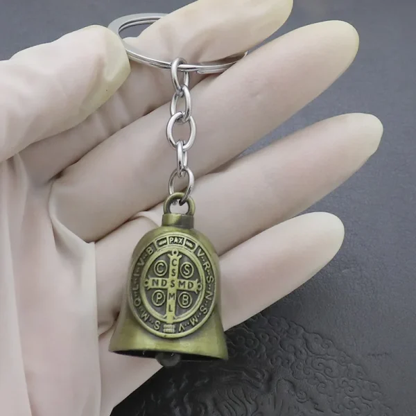 Vintage Small Metal Bell Guadalupe Pendant for Car Bag Decoration Jewelry Keychain Accessories