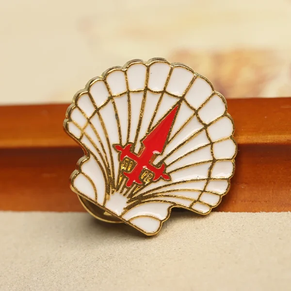 Catholic Square Enamel Brooch Camino De Santiago Personality Metal Christian Badge, Church Clothing Accessories Badge
