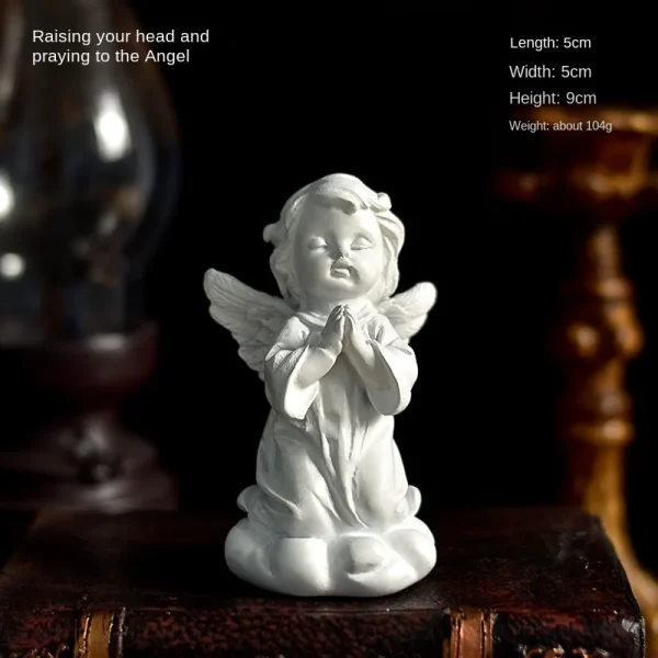 Catholic Communion Baptism Products Angel Ornament Resin Girl Heart Sculpture Tabletop Decorations