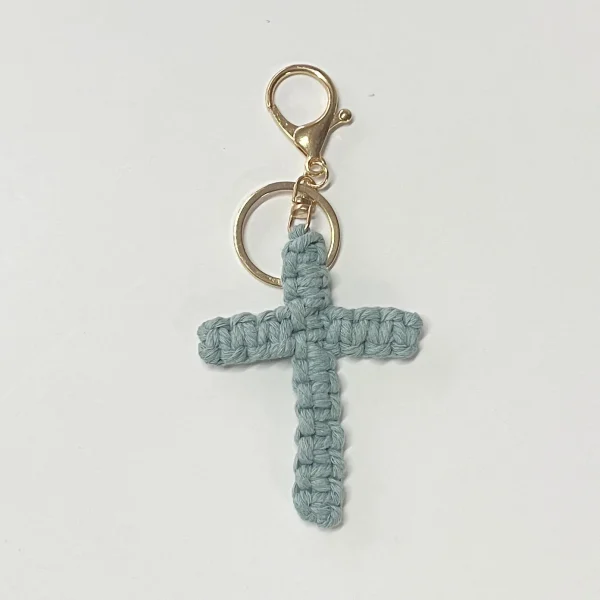 W Cross Pendant Holiday Decoration Hanging Ornament Cotton Rope Woven Handmade Accessory Car Keychain Backpack