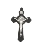 Catholic Crucifix Pendant Wooden Cross Rosary Necklace DIY Metal Handmade Woven Pendant Alloy Main Material Jewelry Accessories - Image 5