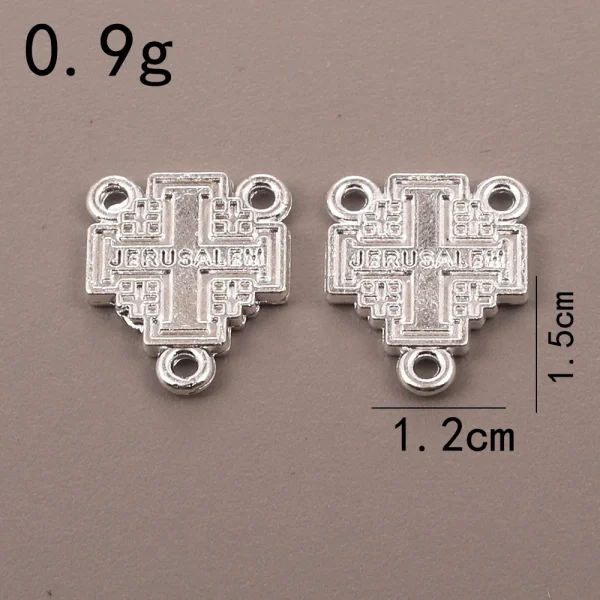 Catholic Rosary Accessories Connector Cross Pendant, Vintage Metal Jewelry Pendant DIY Zinc Alloy Accessories Wholesale