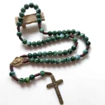 Modern Plastic Beads Imitating Stones Rosary Handcrafted Rosario Zinc Alloy Catholic Rosary Beads Cross Pendant Necklace - Image 2