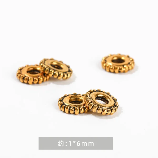 Zinc Alloy Disc Beads with Inlaid Diamonds DIY Handmade Bracelet Jewelry & Abacus Components Jewelry Findings Spacer
