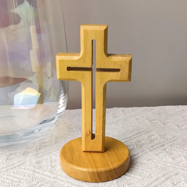 Catholic Wood Cross Crafts Christian Ornaments Solid Wooden Simple Home Office Log WoodCarving Wholesale of Church Praye