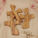Wooden Decorative Cross Gift Olive Wood Prayer Cross Held in Hand