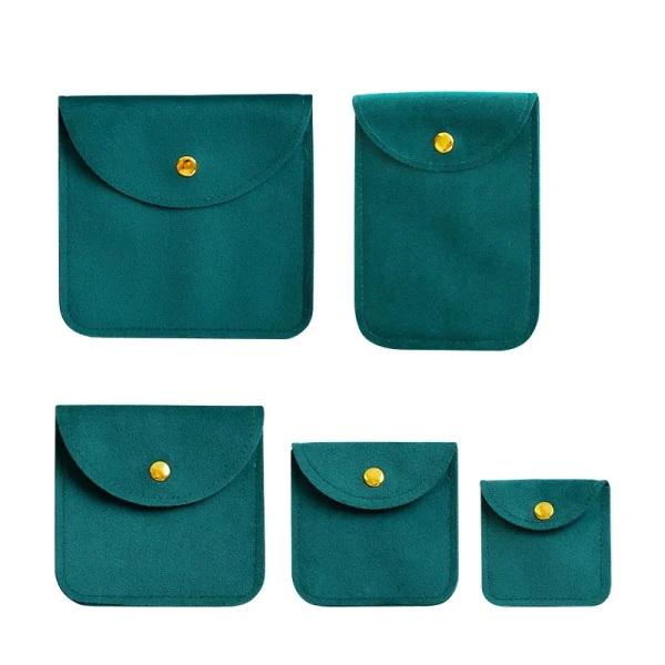 Square Velvet Metal Snap Jewelry Container Small Gift Bag Jewelry Packaging Accessories Storage Catholic Rosary Pouch