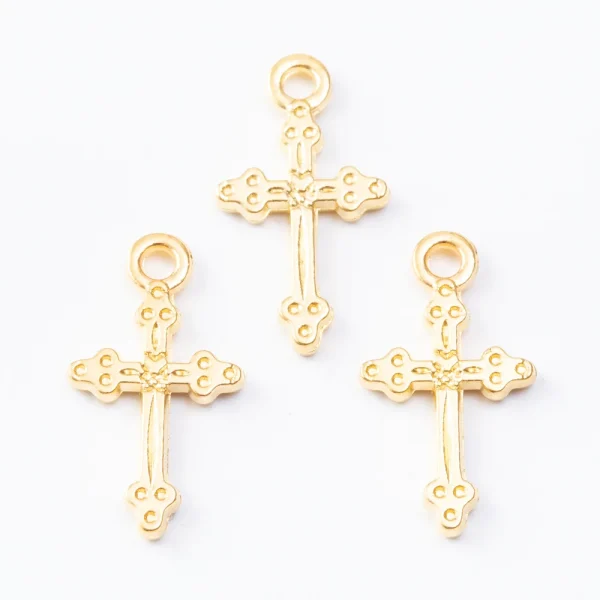 Catholic Cross Pendant Jewelry Accessories Jewelry Making Charms 2.1×1.2×0.2cm Fit Charm Fashion Bracelet Neck