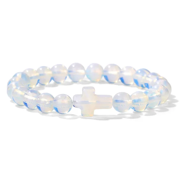 Winter Retro Cross Beads Bracelet Gem Versatile Multi-Color Pearl Beads Religious Style Trendy Gift for Bracelet