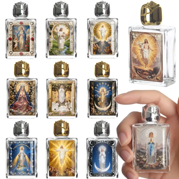 15ml Rose Bottle Holy Water Bottle Rose-shaped Cap Geometric Shape Christian Theme