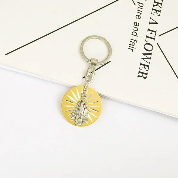 Catholic Virgin Mary Jesus Creative Jewelry Pendant Bag Keychain Zinc Alloy 3.7cm*3.7cm 4g Car Keychains