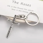Mecrt Catholic Crucifix Retro Cross Keychain Religious Easter Backpack Car Pendant-Wholesale Product