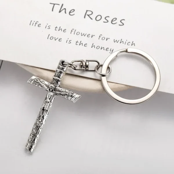 Mecrt Catholic Crucifix Retro Cross Keychain Religious Easter Backpack Car Pendant-Wholesale Product