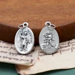 Mecrt Best Seller 2.2cm Double Sided Religious Pendant Saint Experdee + Guardian Angel Hot Jewelry Made of Alloy