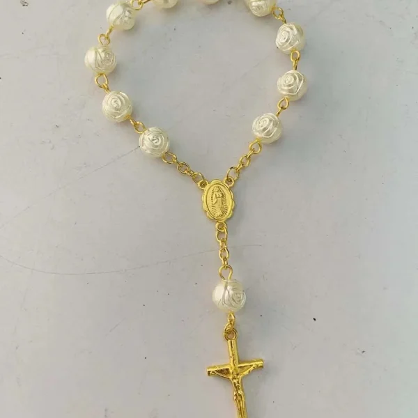 Catholic Bracelet Jewelry Holy Communion Baptism Gift Bead Rosary Charm Bracelet Mini Denary for New Born Baby