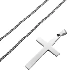 Unisex 304 Stainless Steel Christian Religious Pendant Necklace with Pearl Cross Design Wholesale Jewelry - Image 5