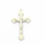 Catholic Jesus Cross Metal Crafts Crucifix Pendant Accessories Small Cylindrical Shape Luminous Green Luminous White Fluorescent - Image 4