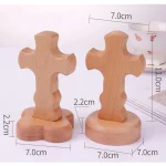 Mecrt Carved Beech Wood Cross Crafts Gifts for Church Table Decor Black Walnut Wooden Cross for Easter Ornaments Home Decoration - Image 4