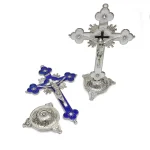 14 * 8.5cm Jesus Crucifix Metal Cross with Bottom Ornaments Religious Office Automotive Home Decor Decoration Metal Handicrafts - Image 3