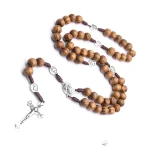 Mecrt Wooden Rosary 8mm Beads Catholic Religious Saint Virgin Mary Jewelry Christmas Gift Easter Church Prayer Beads Wholesale - Image 6