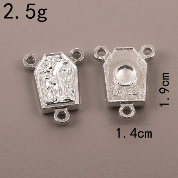 Catholic rosary accessories, oval three-hole pendant, vintage metal jewelry center connector wholesale