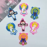 Cartoon Angel Girl PVC Soft Rubber Stickers, DIY Accessories, Our Lady of Aparecida, Catholic Angel Religious Decorations
