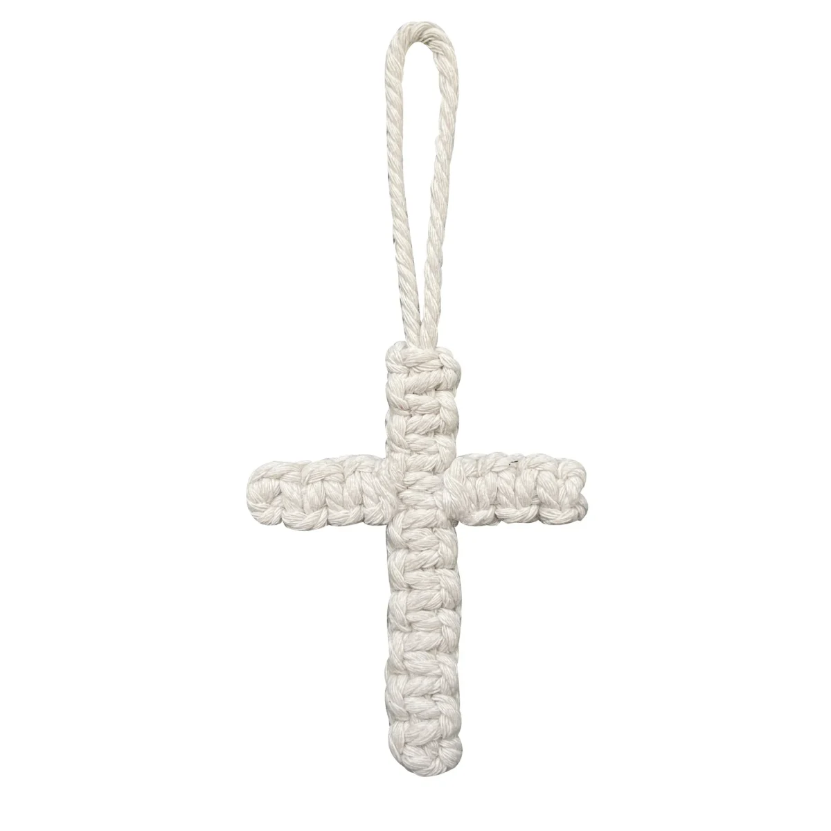 W Cross Pendant Holiday Decoration Hanging Ornament Cotton Rope Woven Handmade Accessory Car Keychain Backpack - Image 5