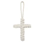 W Cross Pendant Holiday Decoration Hanging Ornament Cotton Rope Woven Handmade Accessory Car Keychain Backpack - Image 5