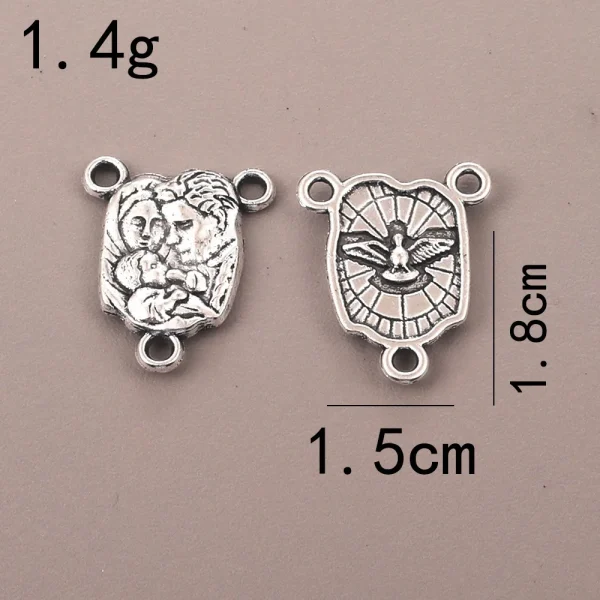 Catholic Jewelry Accessories Pendant DIY Zinc Alloy Bamboo Chain Religious Triangle Rosary Connector Wholesale