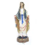 Catholic Rosary Cross Jesus Scented Red Wood Bead Necklace Gift Box Cross Necklace Box Set 4 Colors to Choose - Image 2