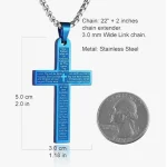 Mecrt Gold Plated Religious Stainless Steel Cross Necklace for Men and Women Lord's Prayer Pendant 4 Colors Gift - Image 4