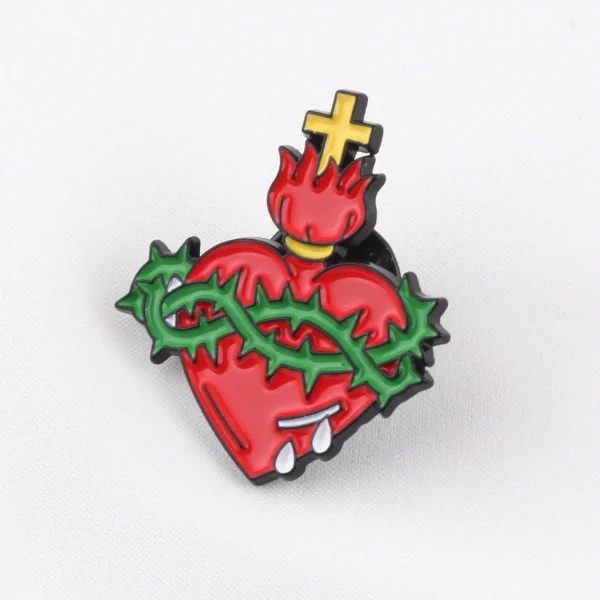 Classic Cross-Shaped Shirt Brooches Blue Red Enamel Pins for Handbag Backpack Badge-for Wholesale Main Material Alloy Je