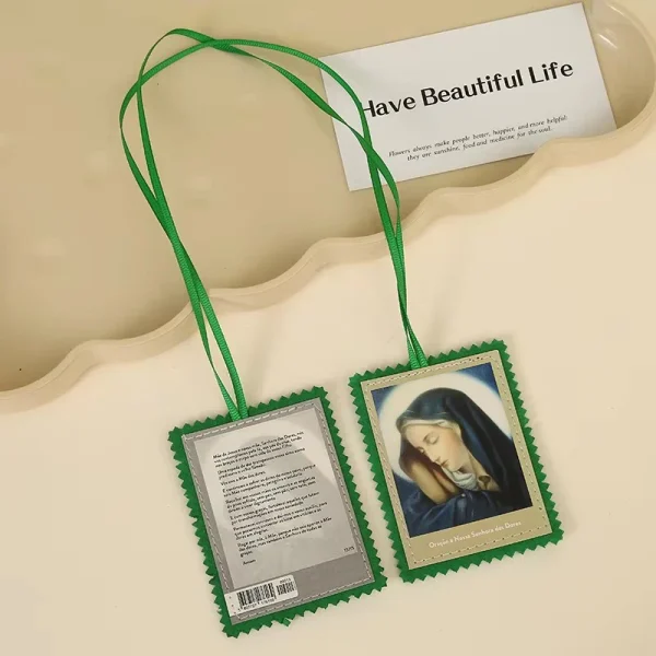 Mecrt Handcrafted Children’s Catholic Scapular Jewelry Religious Amulet Polyester Material Our Lady Mount Carmel G