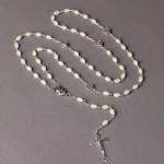 Mecrt Catholic Crucifix Luminous Cross Rosary Necklace Holy Soil Jerusalem Curved Needle Box Packaging for Gift Giving Jewelry - Image 3