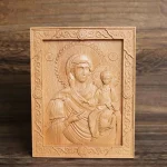 Relief Crafts Catholic YS Holy Image Family Craft Pendants Beech Wood Rectangle Relief Christmas Gift - Image 5