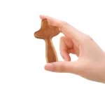 Natural Wooden Catholic Crosses Charm Crafts Pendant Easter Gift Prayer for Christianity Pine Wood Holding Prayer Sacred Objects - Image 4