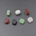 Natural Agate Rough Cross Smooth Semi-Precious Chalcedony Pendant Versatile Jewelry Accessory Multiple Colors Available - Image 3