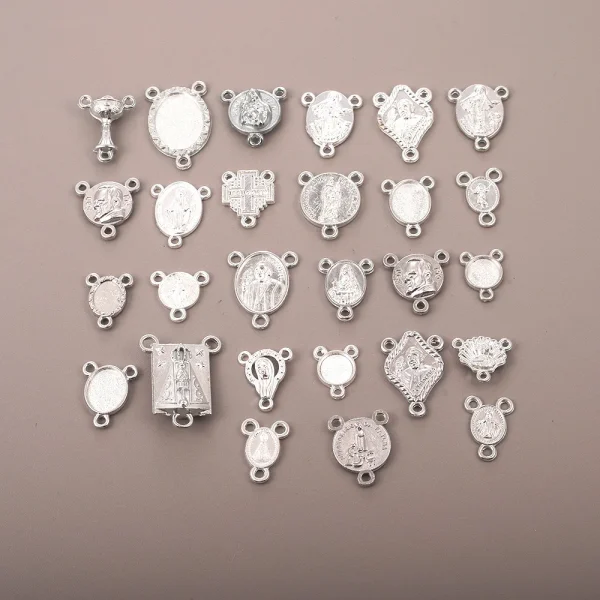 Catholic Rosary Accessories Connector Cross Pendant, Vintage Metal Jewelry Pendant DIY Zinc Alloy Accessories Wholesale