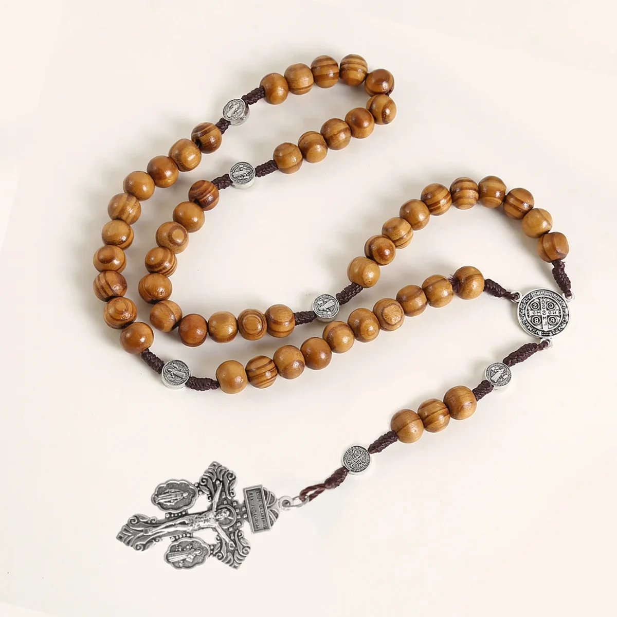 Catholic Pendant Rosary Beads Cross Miracle Medal St. Benedict Mary Pendant Easter Jewelry Wholesale - Image 3