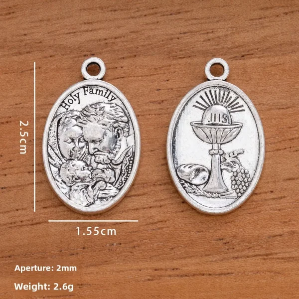 Religious Catholic Priest Round Alloy Pendant Necklace and Bracelet DIY Charms