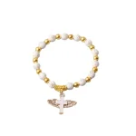 Catholicism Acrylic Cross Bead Bracelet with Gold Stamping Angel Cross Eucharist Baptism Rosary Bracelet Beaded Gift - Image 5