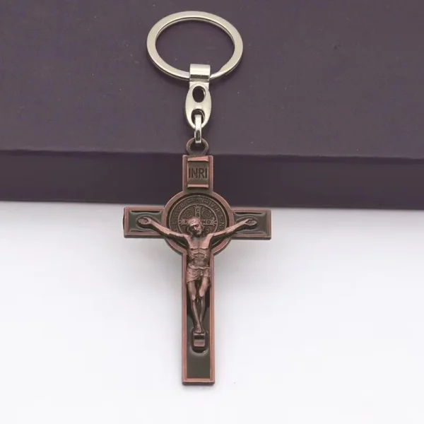 Catholic Christian Jesus Key Ring Car Keychains Women Men Gift Charms Handbag Pendant Cross KeyChains