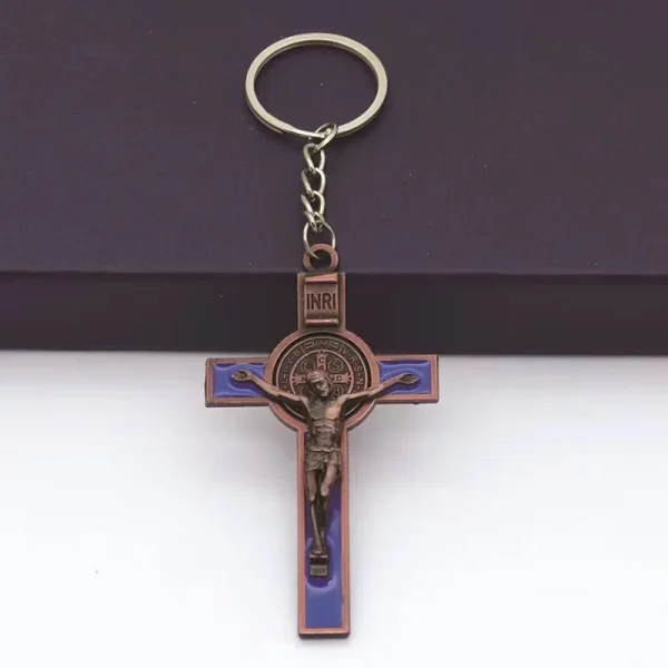 Catholic Christian Jesus Key Ring Car Keychains Women Men Gift Charms Handbag Pendant Cross KeyChains