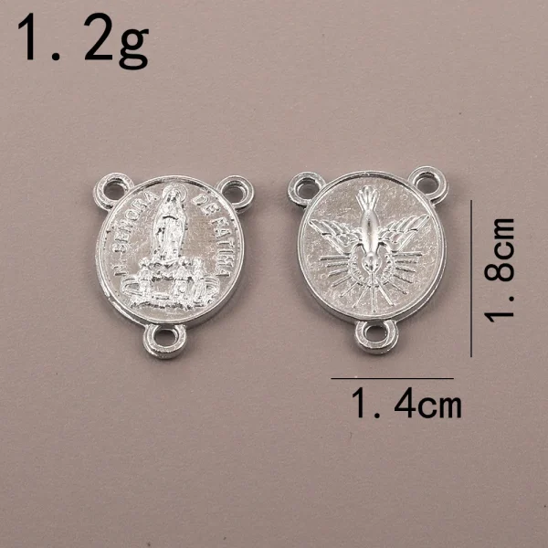 Catholic rosary accessories, oval three-hole pendant, vintage metal jewelry center connector wholesale