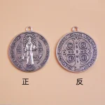 5*4.4cm Antique Silver Saint Benedict Medal Black Nickle Plated Sister of Carmel St. Christian Sacramental Benedict Medal - Image 3