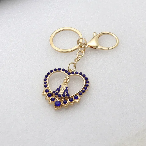 Vintage European American Religious Imitation Enamel Keychain Pendant New Cross-Border Metal Crafts Durable Stylish Acce