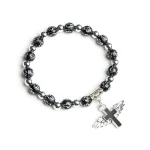 Catholic Cross Wings Gold Stamping Acrylic Cross for Bracelet with Enamel Beads Angel Beads Baptism Rosary for Bracelet - Image 5