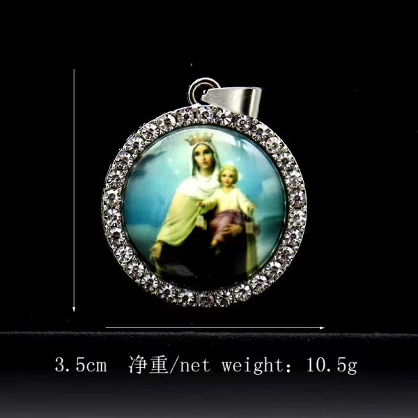Zinc Alloy Catholic Saint Charm Pendant for Religious Round Jesus Angel Madonna Pendant
